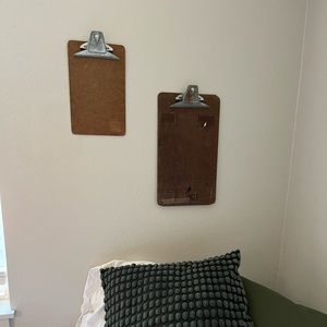 2 vintage clip boards home decor